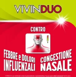 VivinDuo - Febbre, dolori influenzali e congestione nasale - 10 bustine con Paracetamolo e Pseudoefedrina