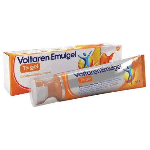 Voltaren Emulgel 1% con tappo applicatore - Gel antidolorifico per dolori muscolari e articolari - 120 g