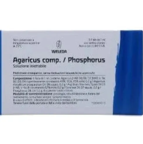 Weleda Agaricus Phosphorus Composto Medicinale Omeopatico per Osteoporosi 8 Fiale